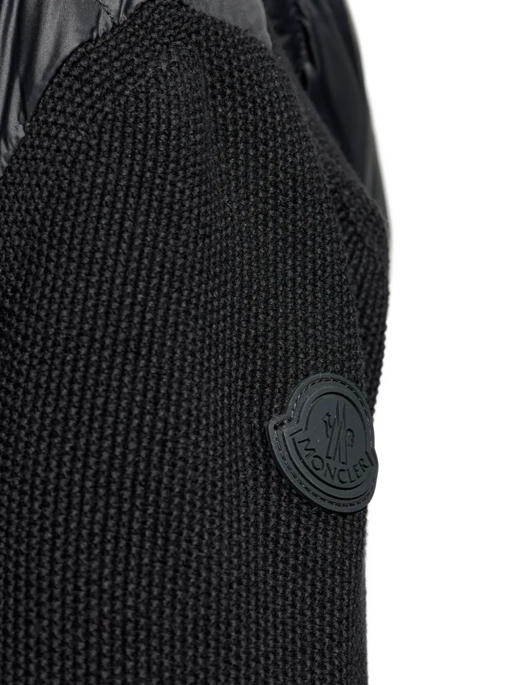 Moncler Jack met capuchon en vlakken Zwart