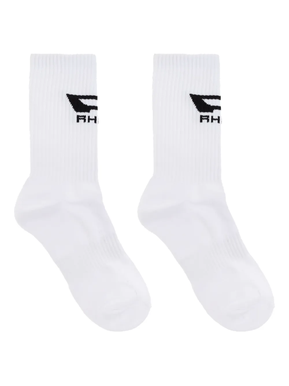 RHUDE ribbed logo-print socks Wit