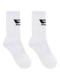 RHUDE ribbed logo-print socks - White