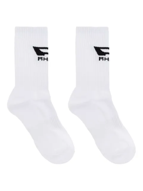 RHUDE ribbed logo-print socks
