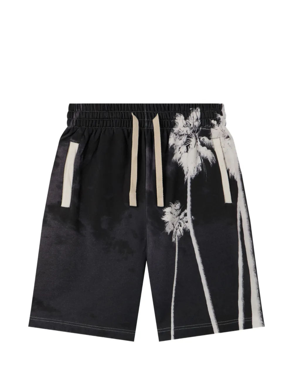 Palm Angels palm-tree print drawstring shorts - Black