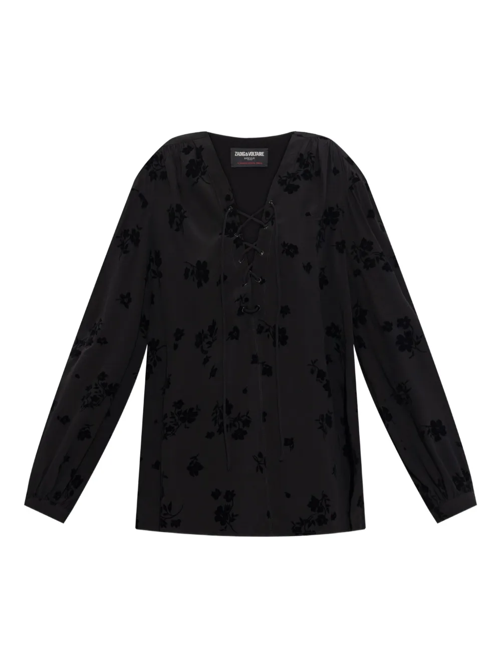 Zadig&Voltaire Blouse met veters Zwart