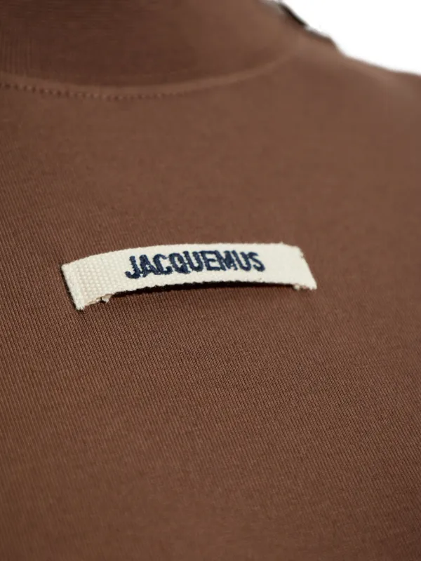 Jacquemus logo-patch T-shirt | Brown | FARFETCH
