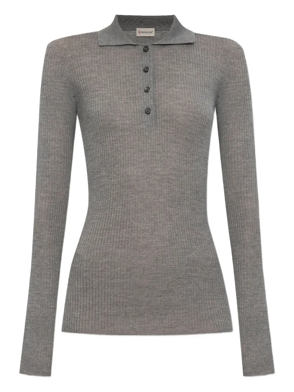 Moncler ribbed polo top | Grey | Image 1