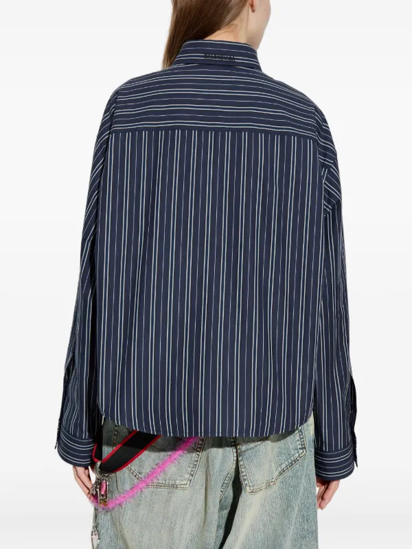 Balenciaga Striped button-up Shirt | Blue | FARFETCH