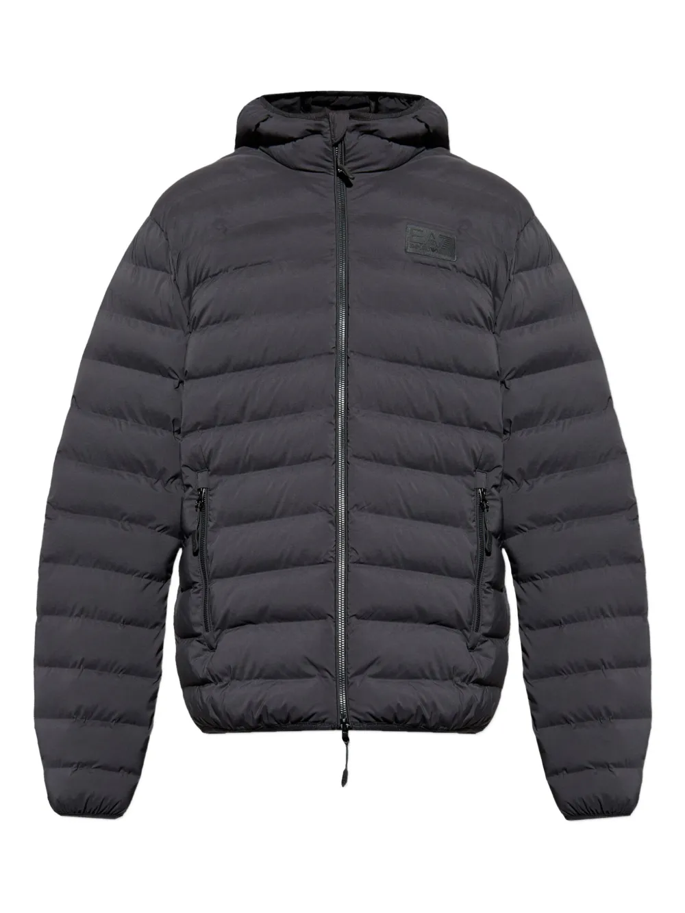 Ea7 Emporio Armani Gewatteerd jack met logopatch Zwart