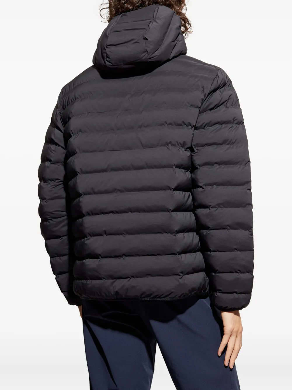 Ea7 Emporio Armani Gewatteerd jack met logopatch Zwart