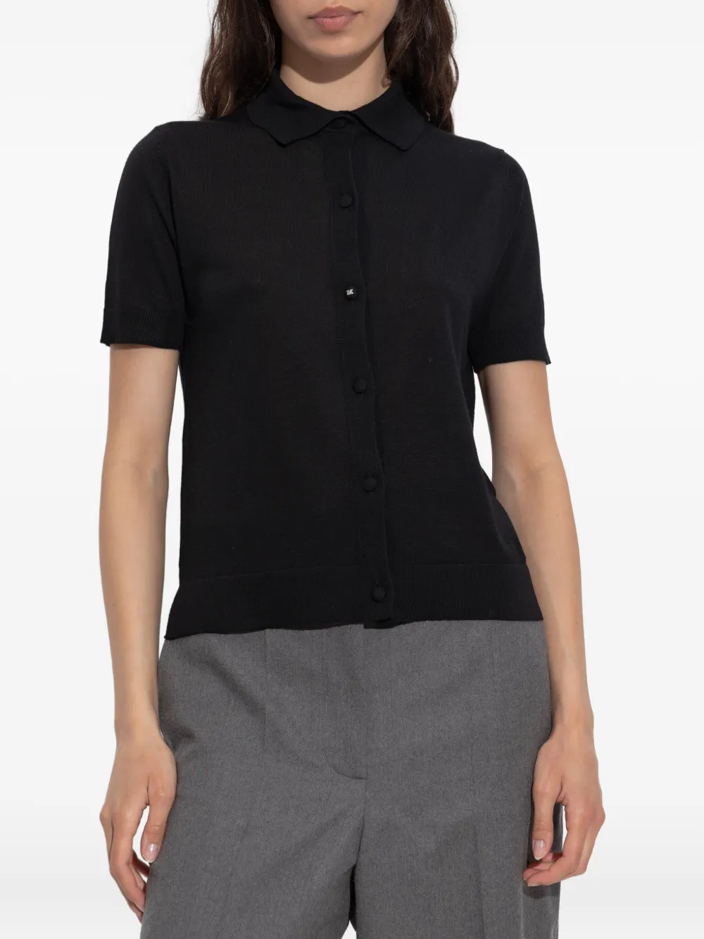 Max Mara Romania Virgin Wool Shirt In Black