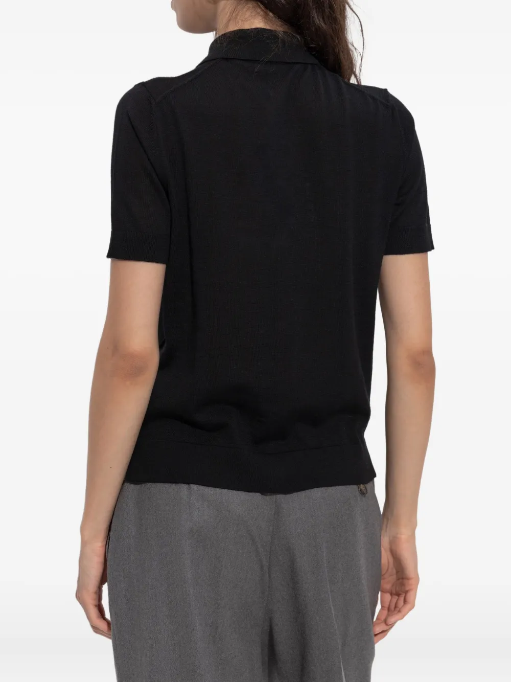 Max Mara Romania Virgin Wool Shirt In Black