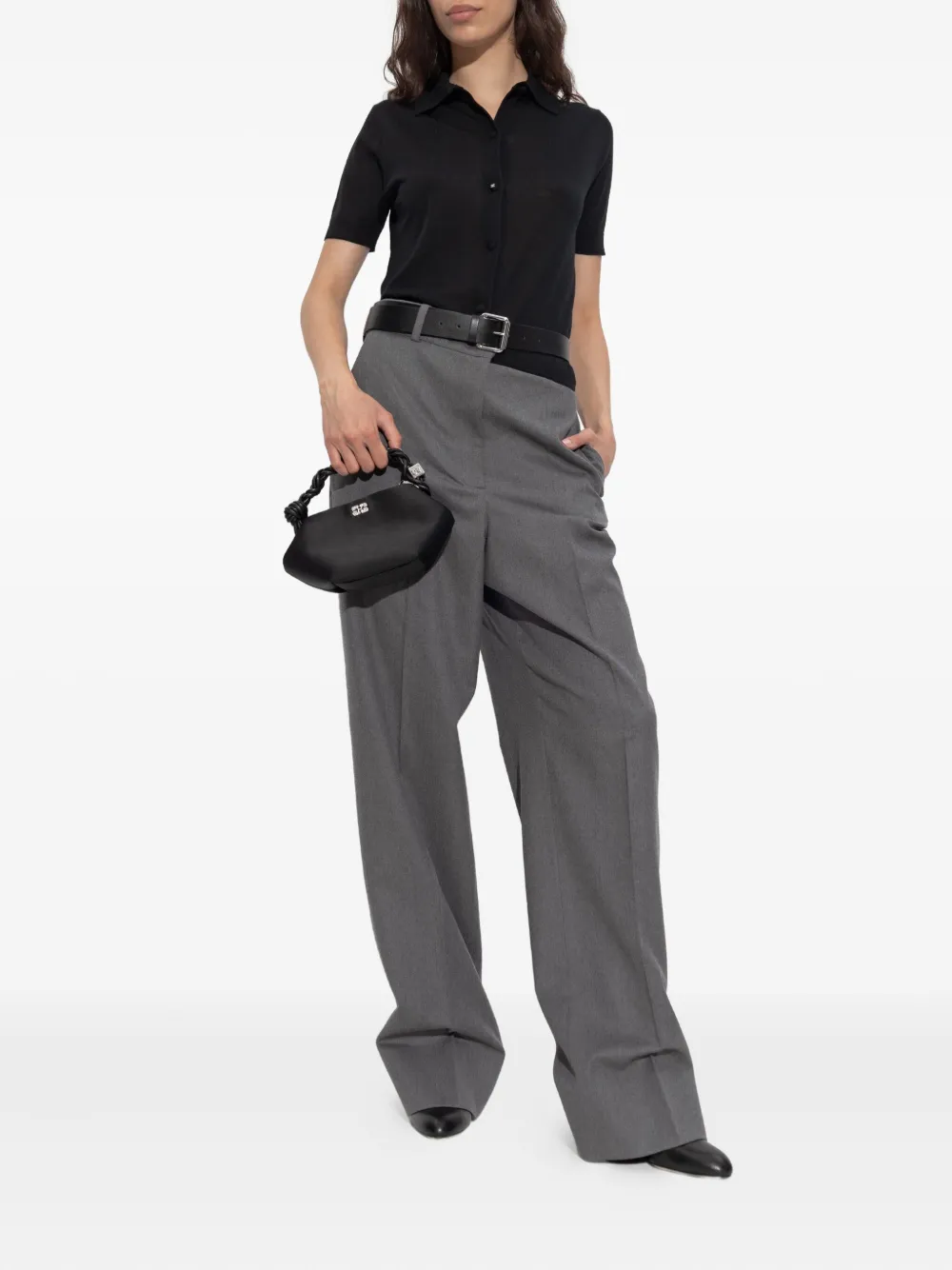 Max Mara Romania blouse van scheerwol - Zwart