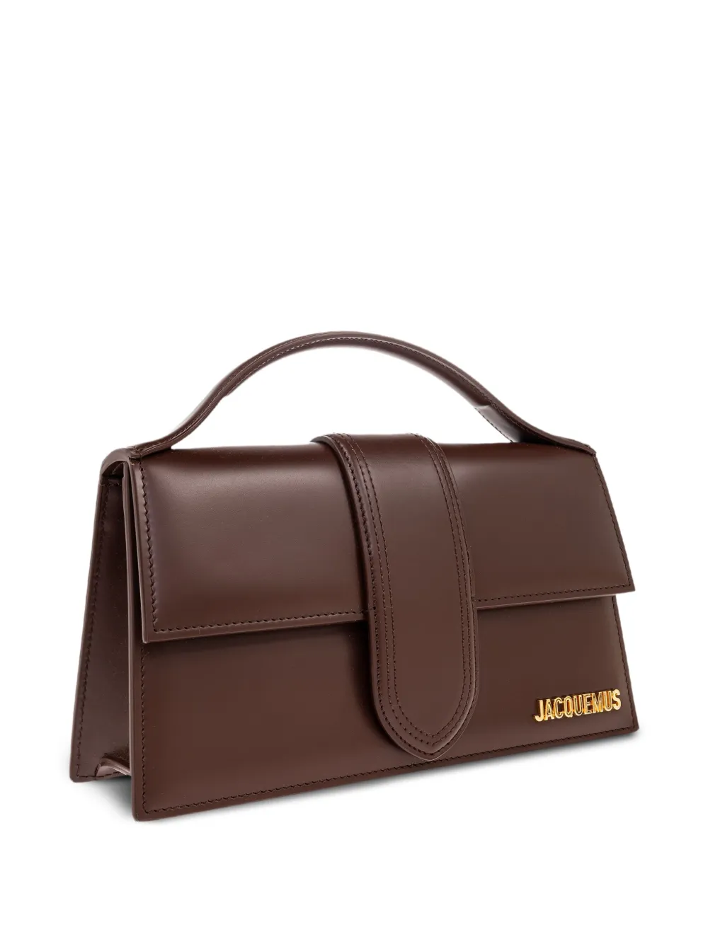Jacquemus The Big Bambino leren tas met handvat Bruin