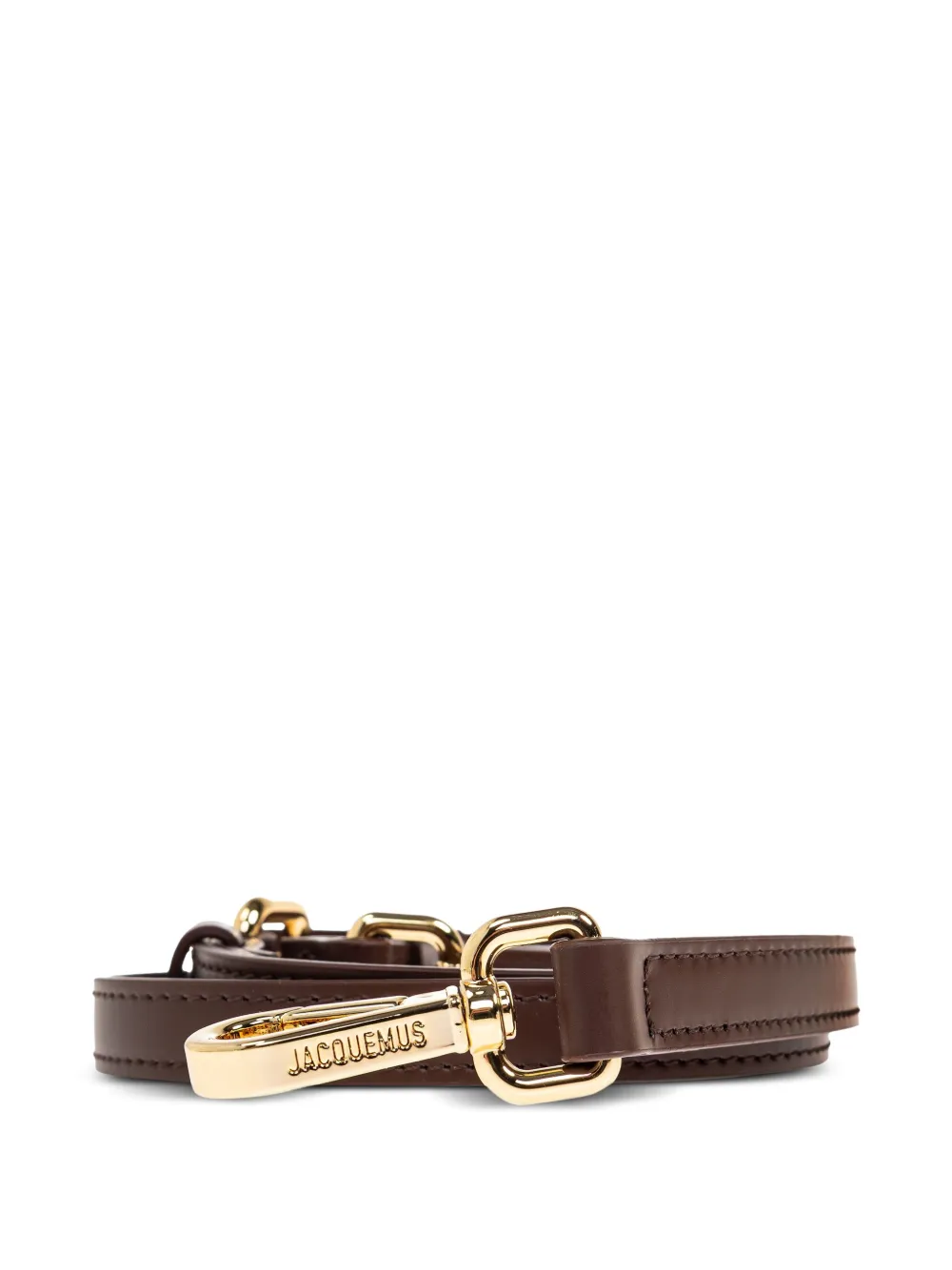 Jacquemus The Big Bambino leren tas met handvat Bruin