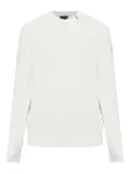 Moncler waffle-knit logo-patch sweater - 031 WHITE