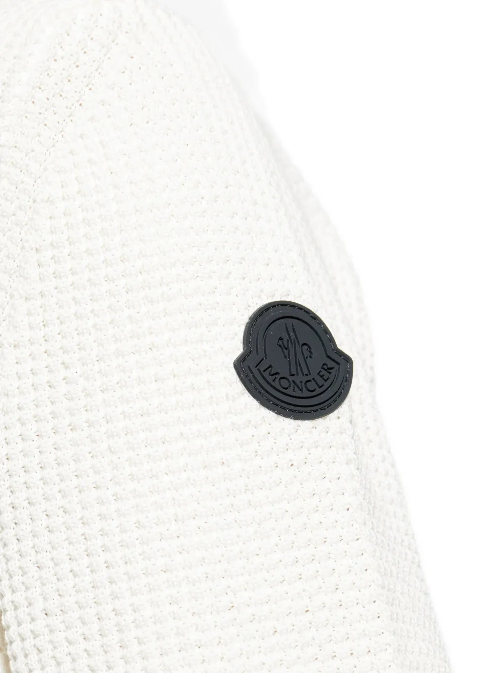 Moncler Wafelgebreide trui met logopatch 031 WHITE