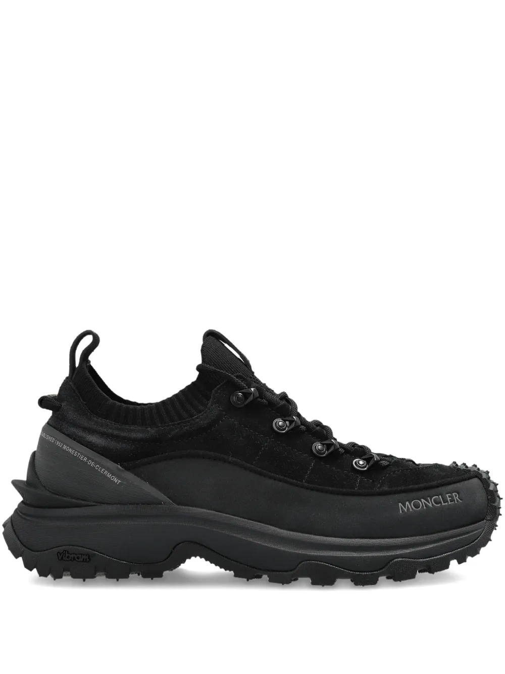 Moncler knitted-panel lace-up trainers Black
