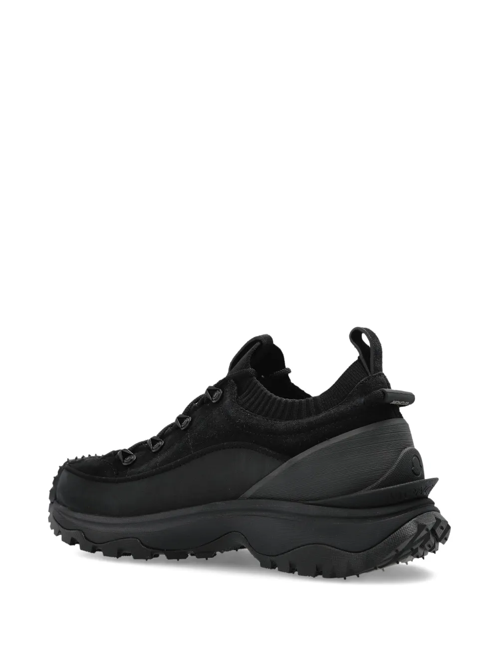 Moncler knitted-panel lace-up trainers Black