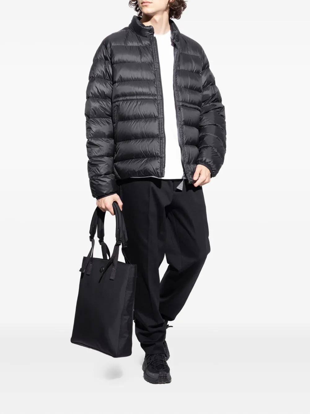 Moncler knitted-panel lace-up trainers Black