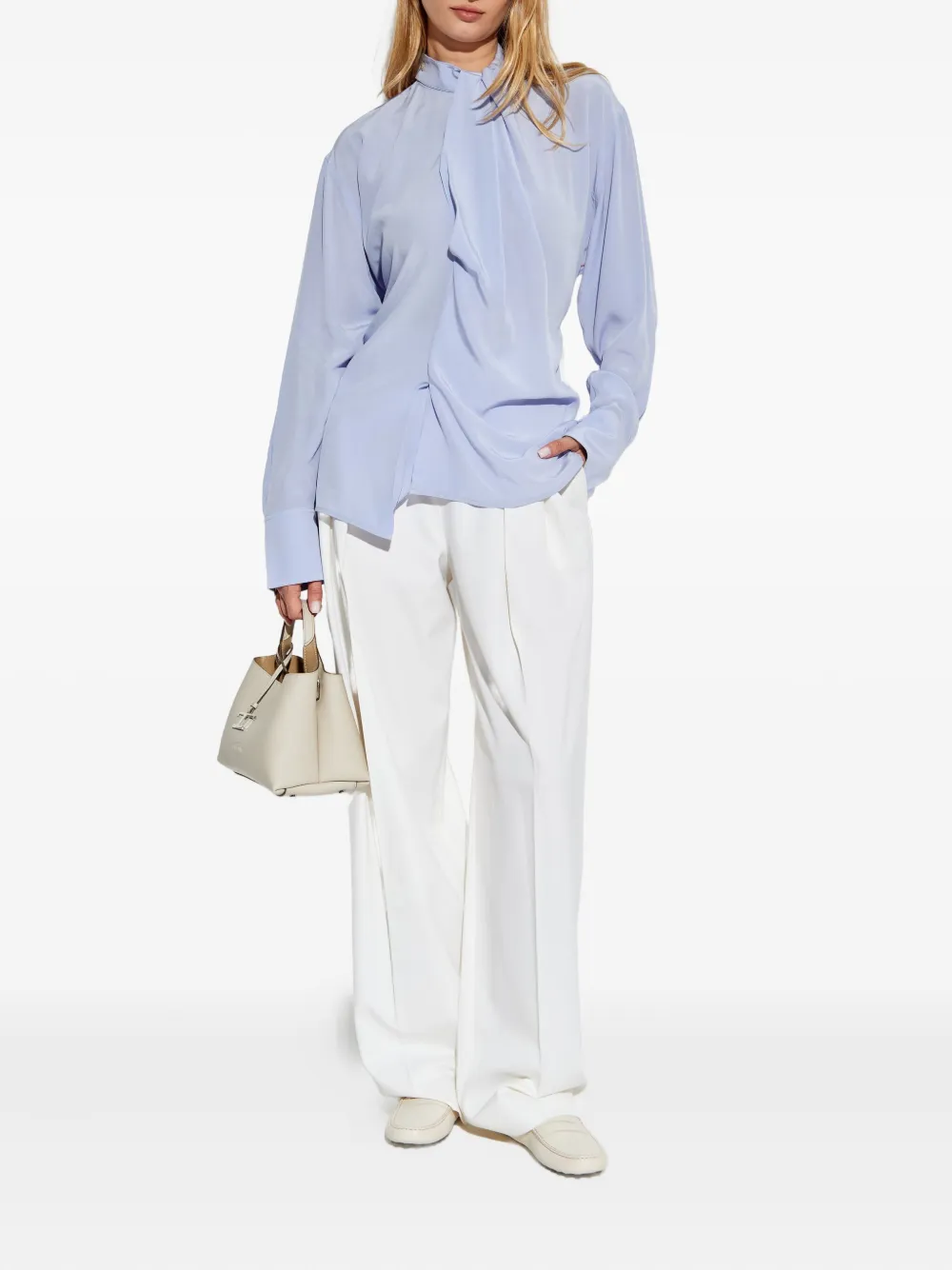 Victoria Beckham Gedrapeerde blouse Blauw