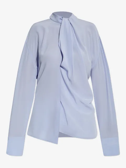 Victoria Beckham blusa de seda con diseño drapeado