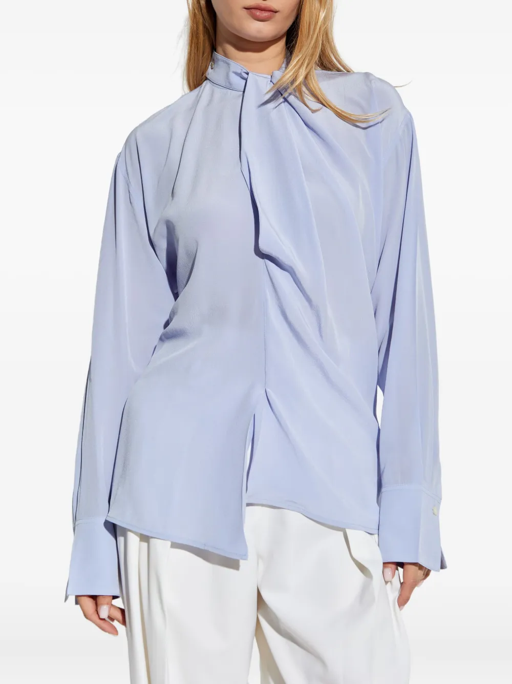 Victoria Beckham Gedrapeerde blouse Blauw
