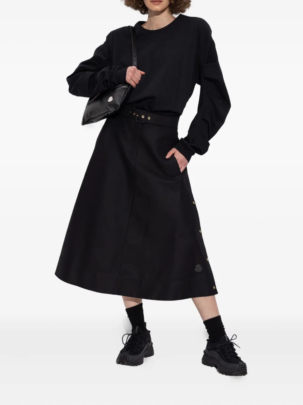 Moncler belted button-fastening midi skirt | A-Line Skirts | Image 2