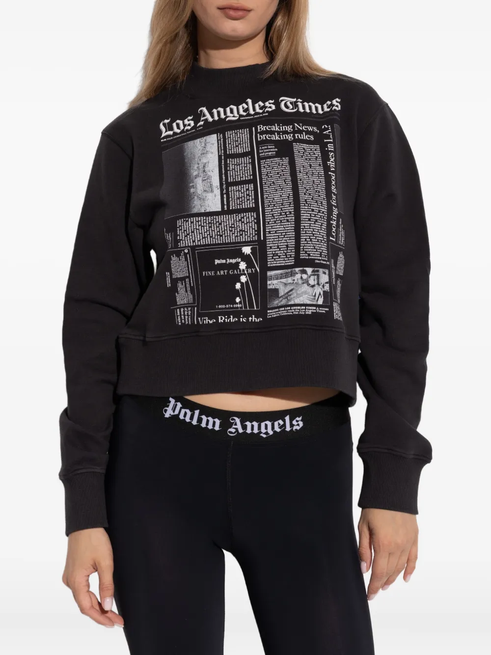 Palm Angels Sweater met tekst Zwart