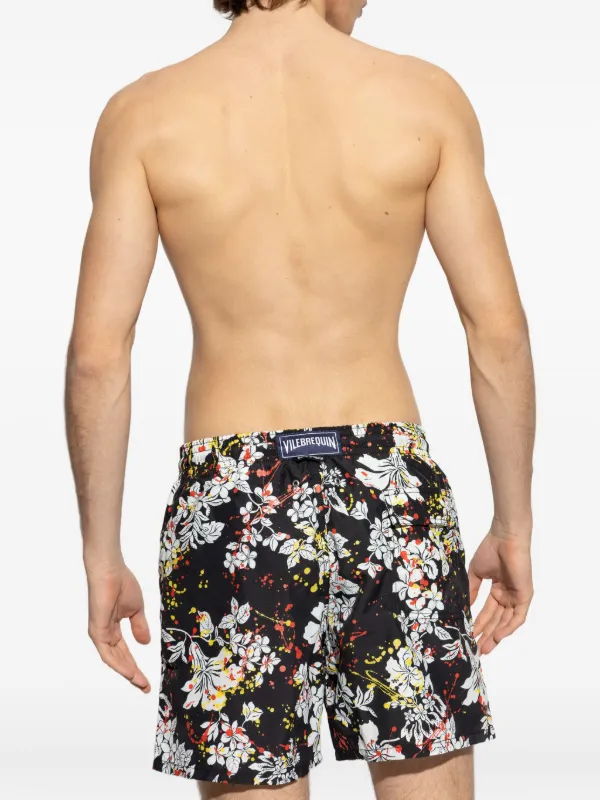 Palm Angels x Vilebrequin floral-print Swim Shorts | Black