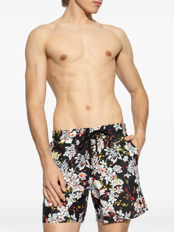 Palm Angels x Vilebrequin floral-print Swim Shorts | Black