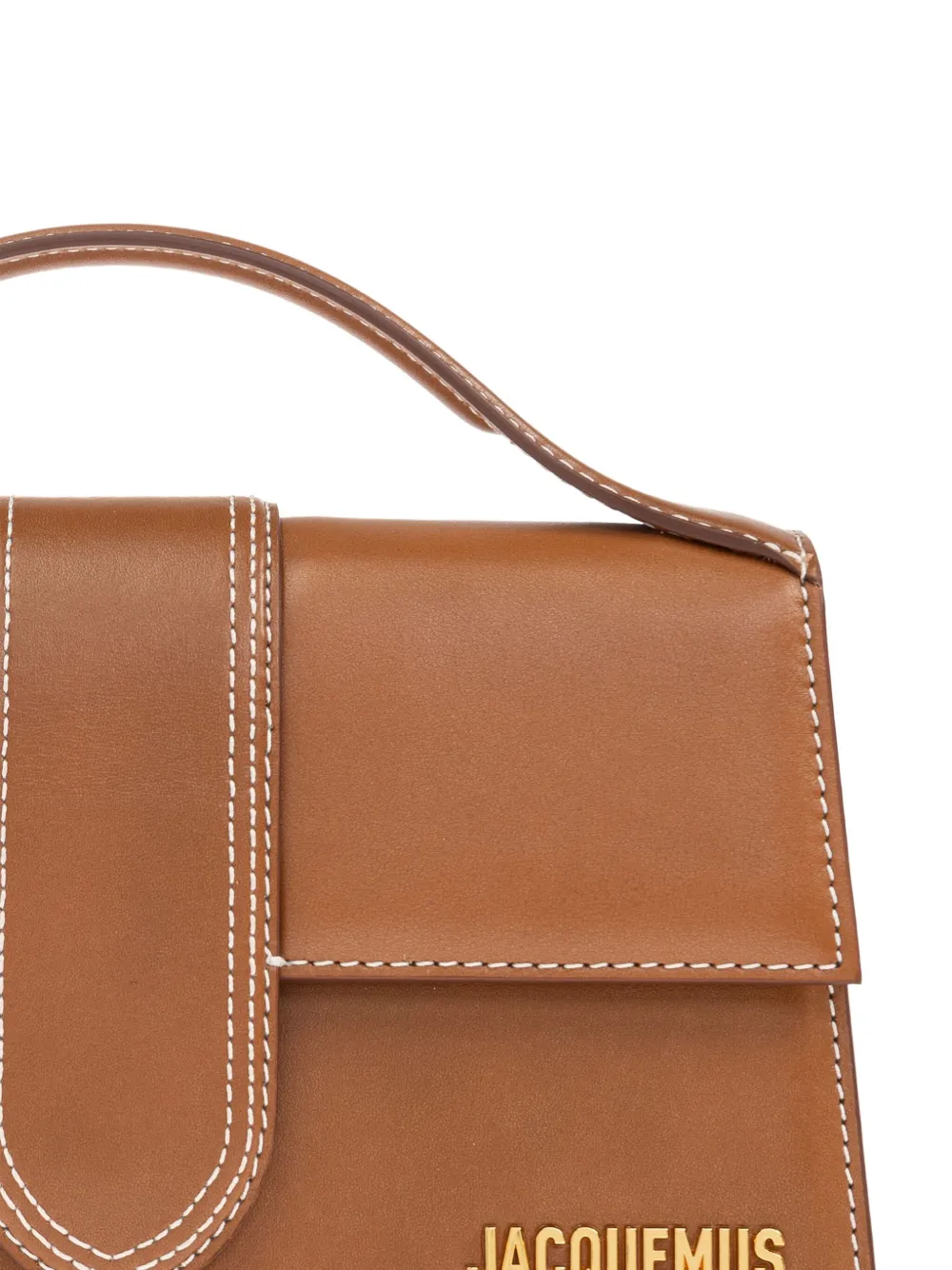 Jacquemus The Big Bambino leren tas met handvat Bruin