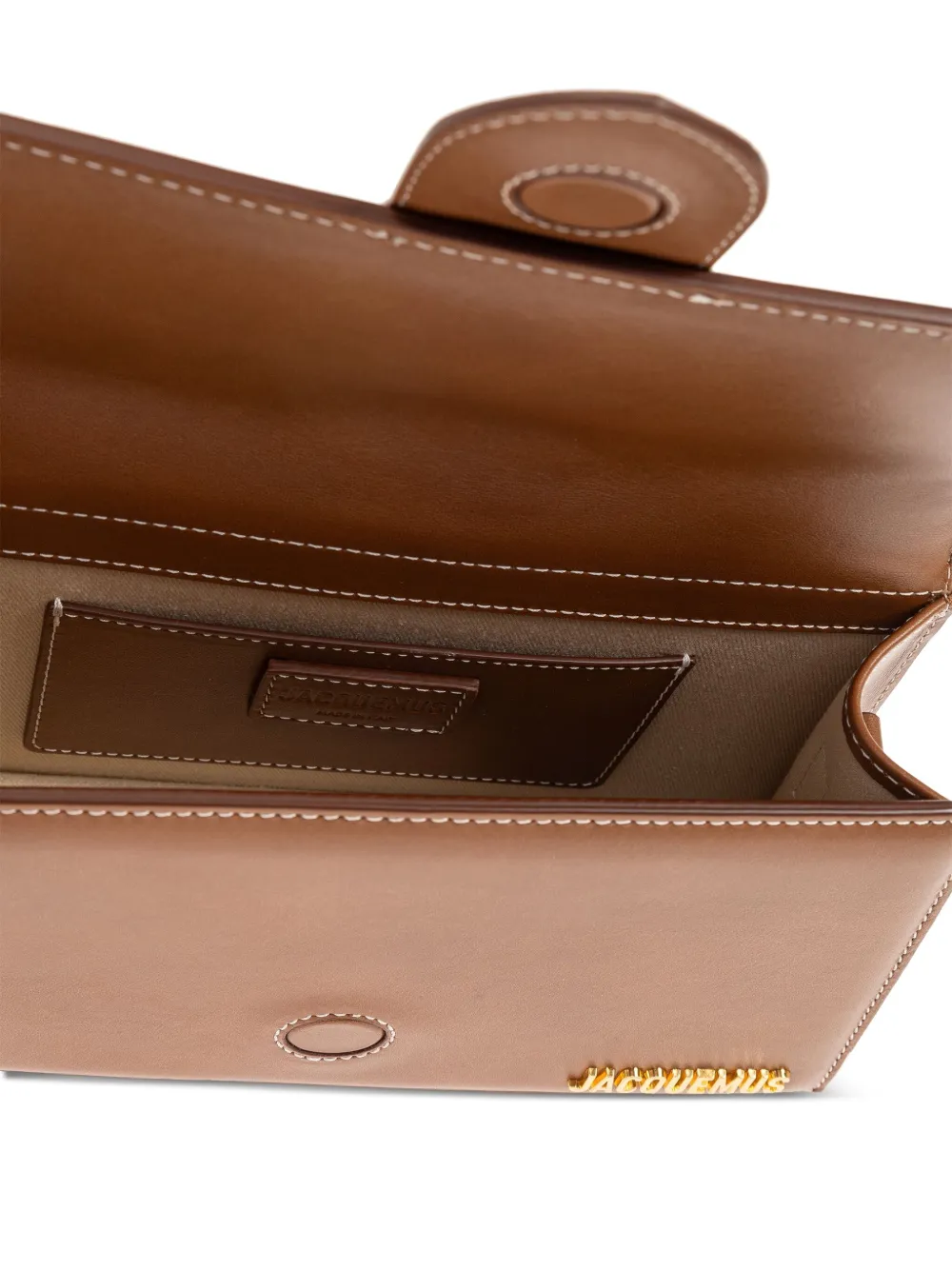 Jacquemus The Big Bambino leren tas met handvat Bruin