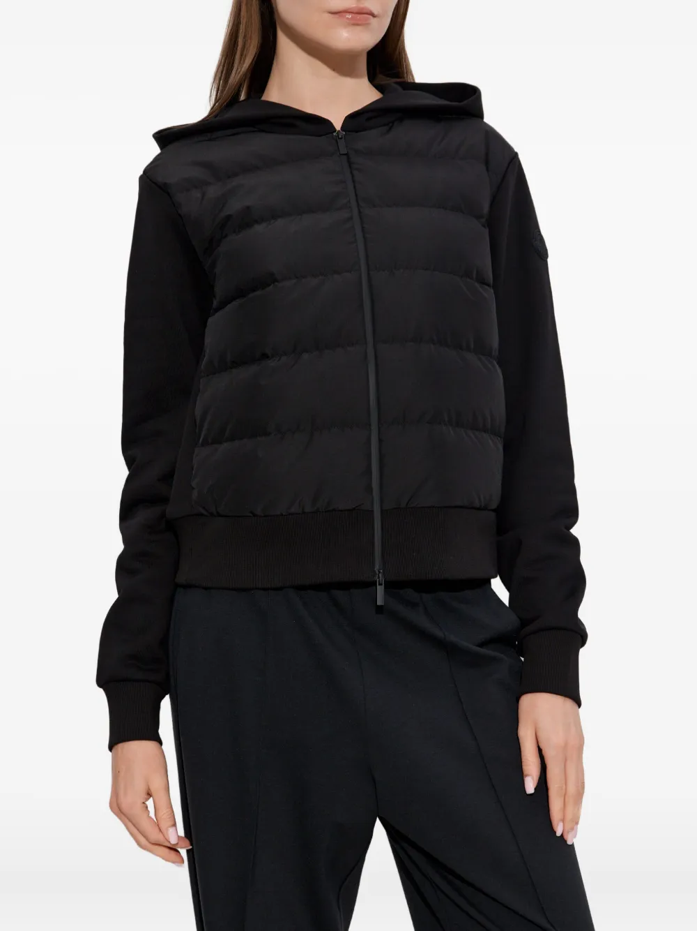 Moncler Gevoerd jack met capuchon 999 BLACK
