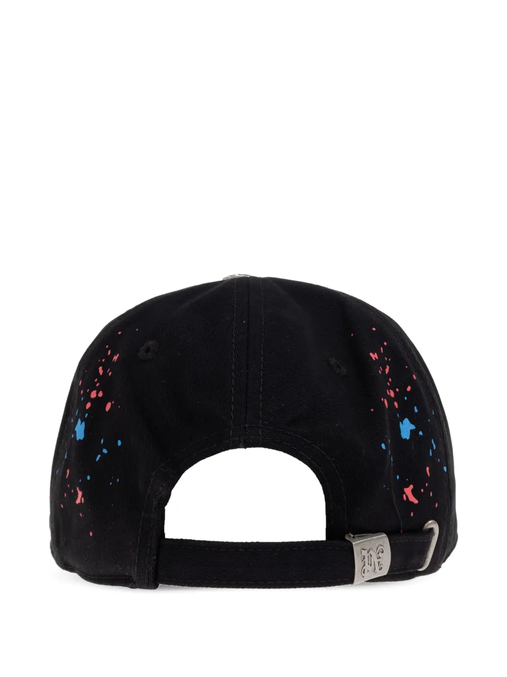 Palm Angels Pet met geborduurd logo en verfspatten Zwart