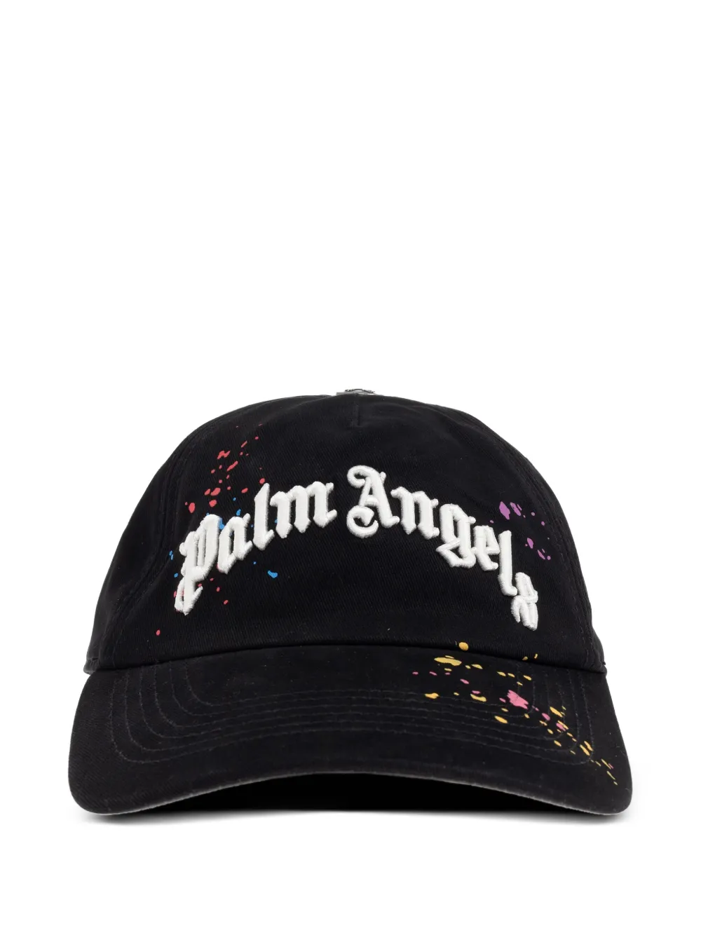 Palm Angels paint-splatter logo-embroidered cap - Nero