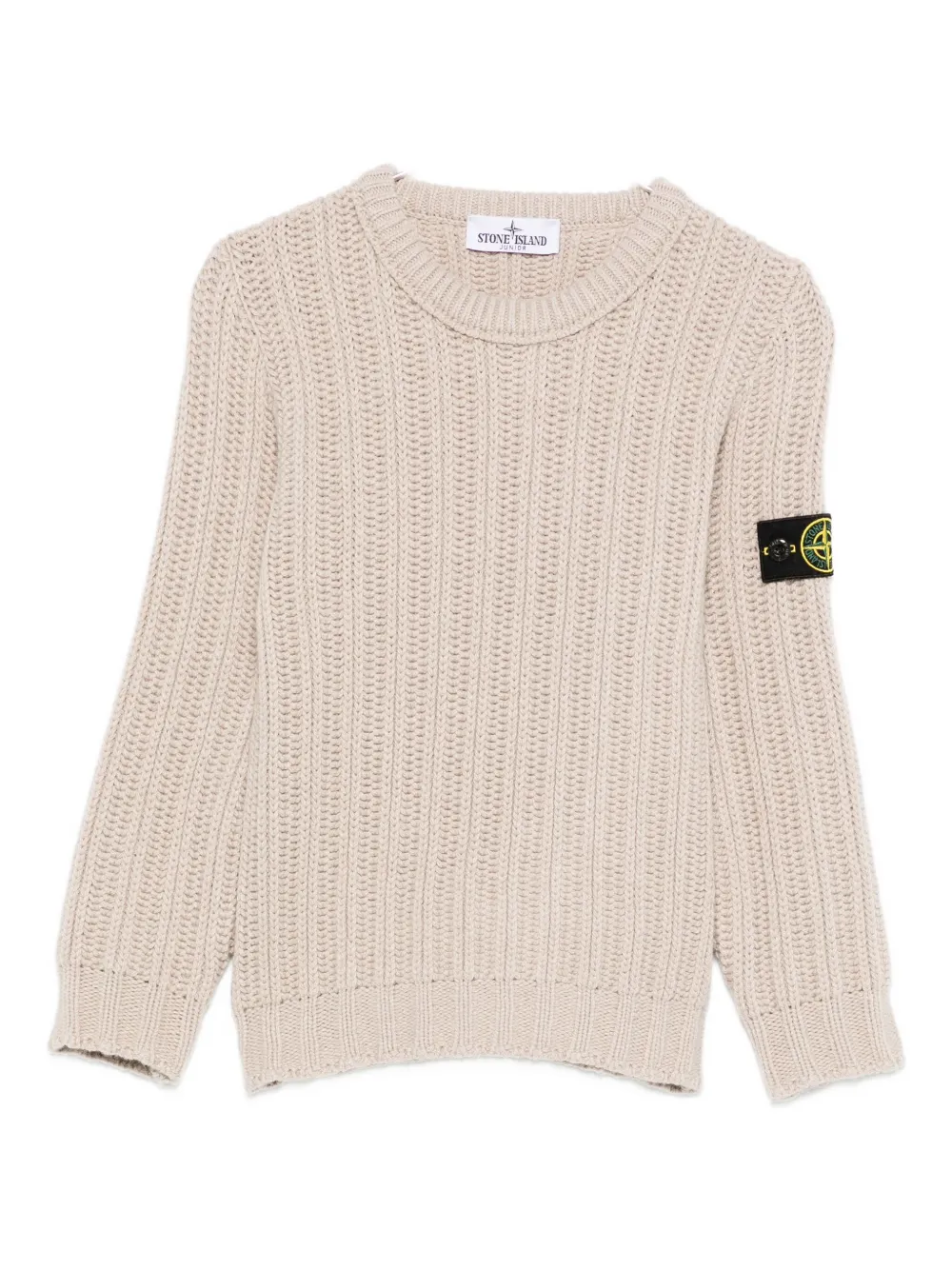 Stone Island Junior ribbed-knit sweater Beige