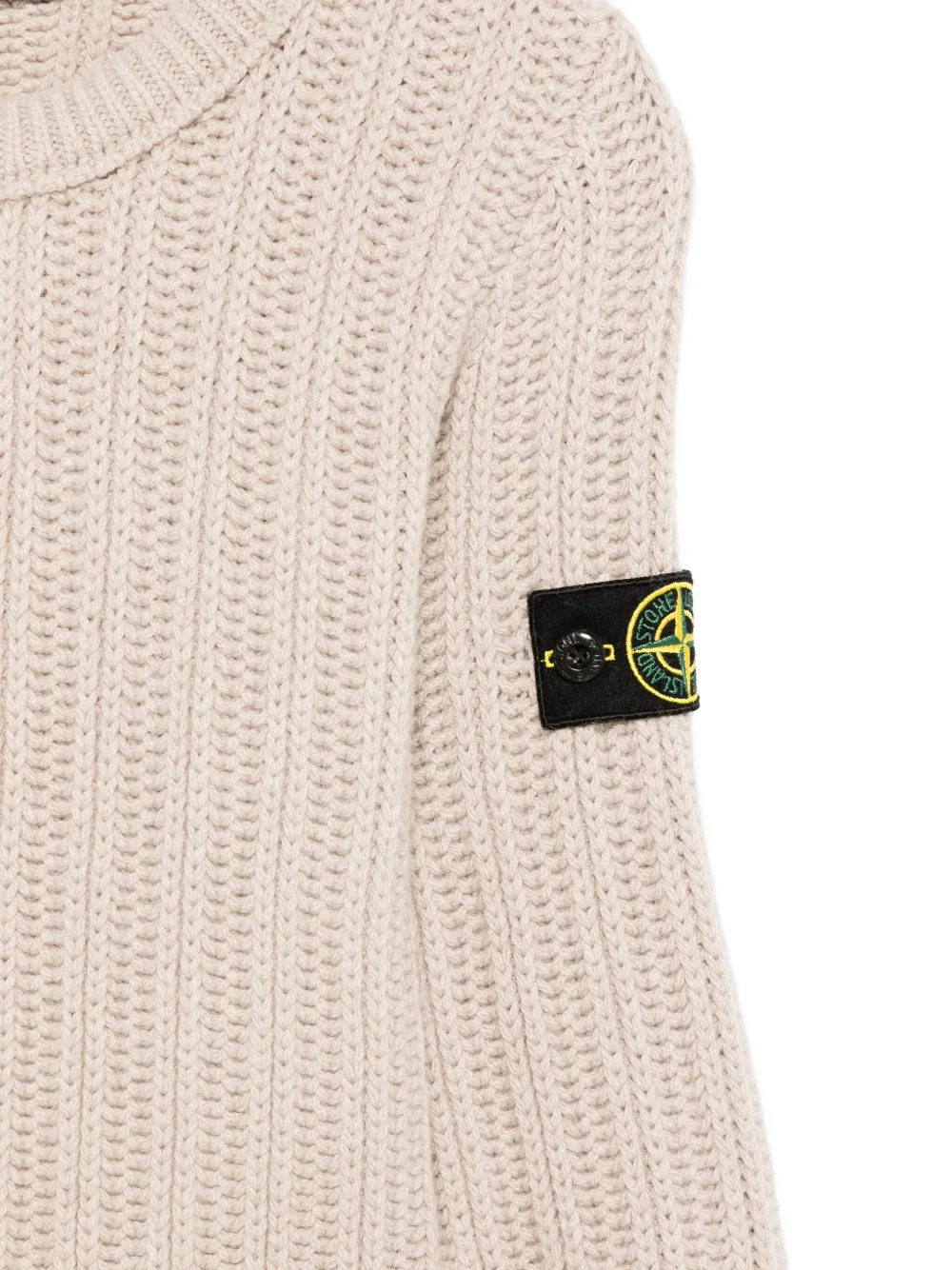 Stone Island Junior ribbed-knit sweater Beige