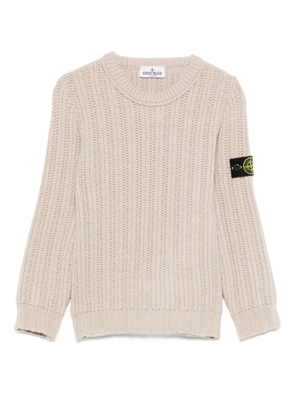 Stone Island Junior Ribgebreide trui Beige