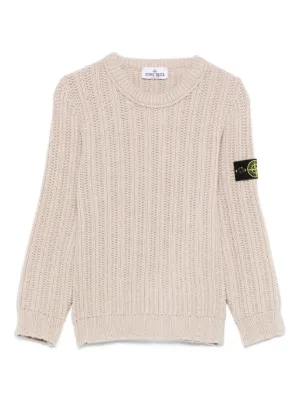 Stone Island Junior コンパスバッジ セーター | ニュートラル