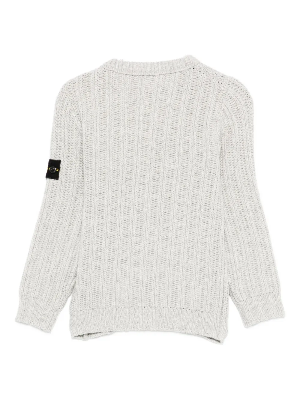 Stone Island Junior ribbed-knit logo-patch jumper Grijs