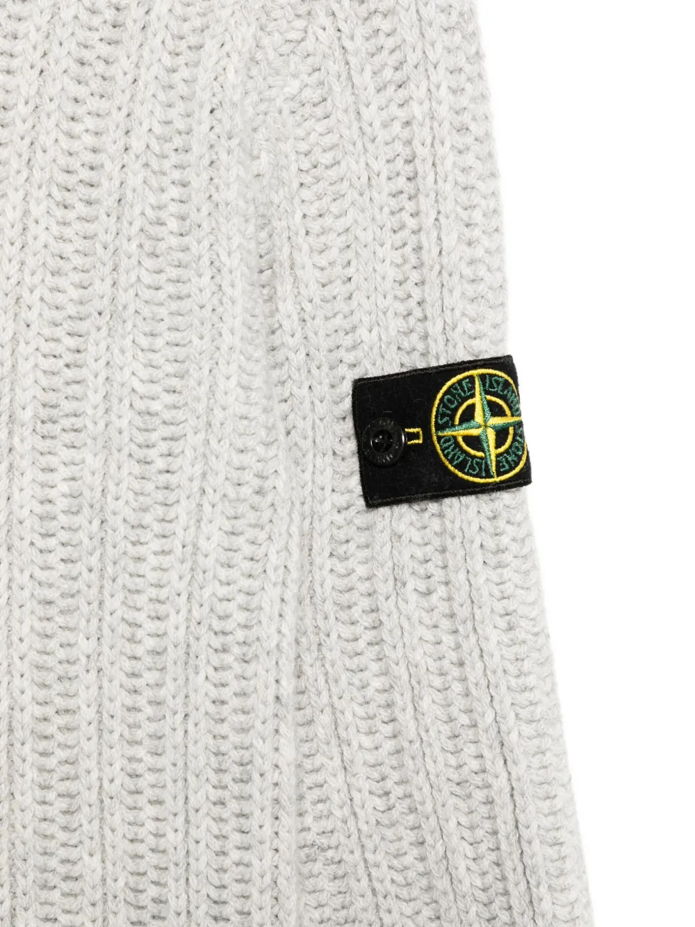 Stone Island Junior ribbed-knit logo-patch jumper Grijs