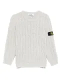 Stone Island Junior ribbed-knit logo-patch jumper - Grey