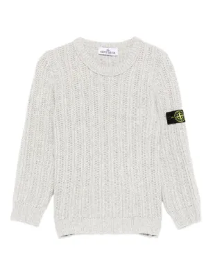 stoneIsland junior ホワイトニット Stone Island Junior hoodie White