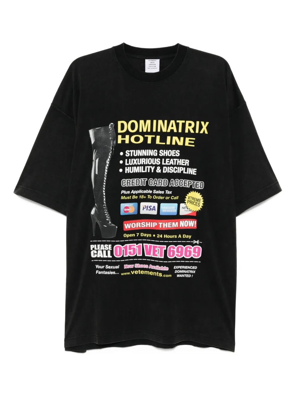 VETEMENTS T-shirt met grafische print Zwart