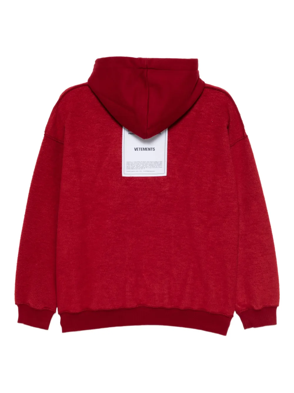 VETEMENTS logo-embroidered hoodie Rood