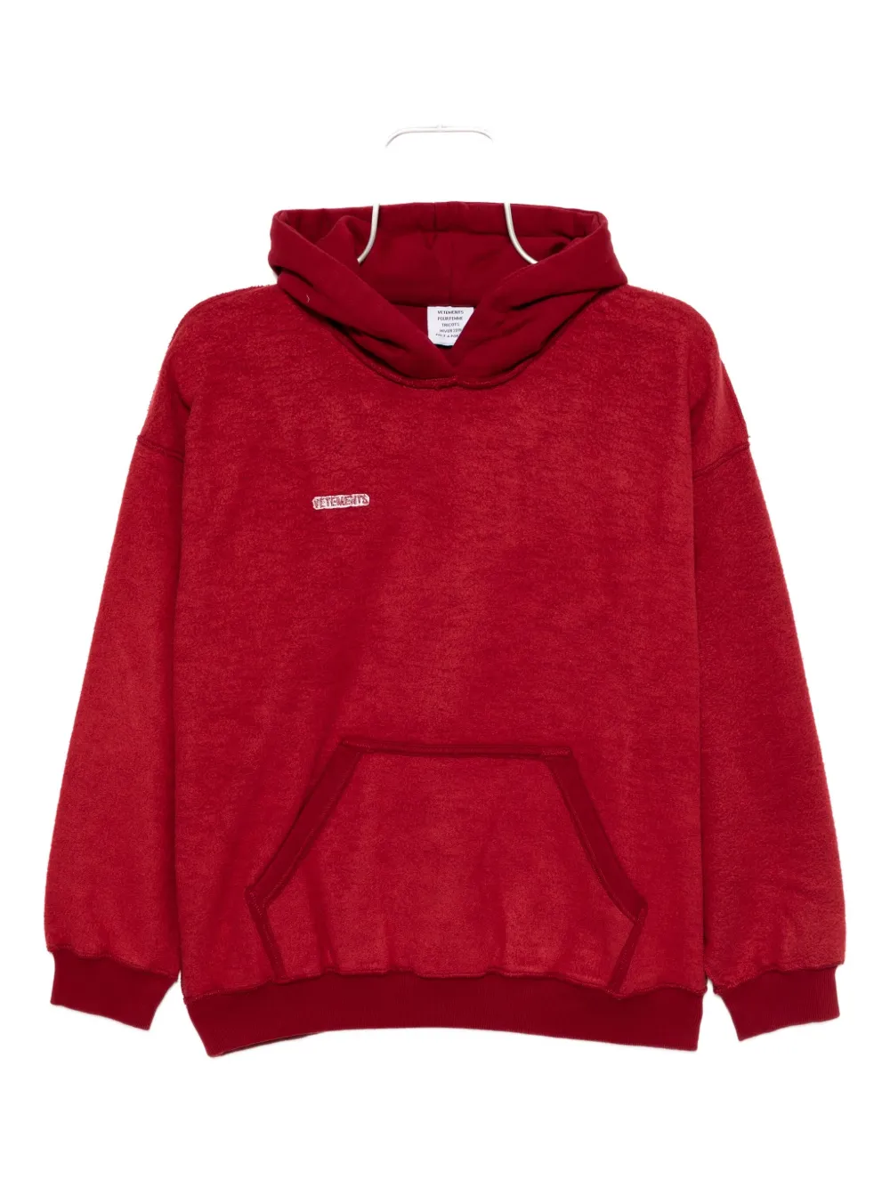 VETEMENTS logo-embroidered hoodie Rood