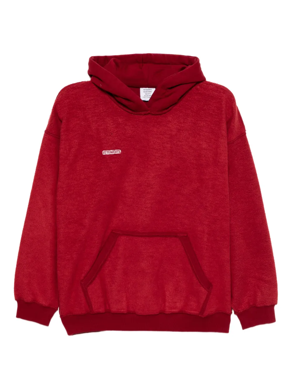 VETEMENTS Hoodie met geborduurd logo Rood