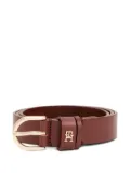Tommy Hilfiger logo-plaque leather belt - Brown