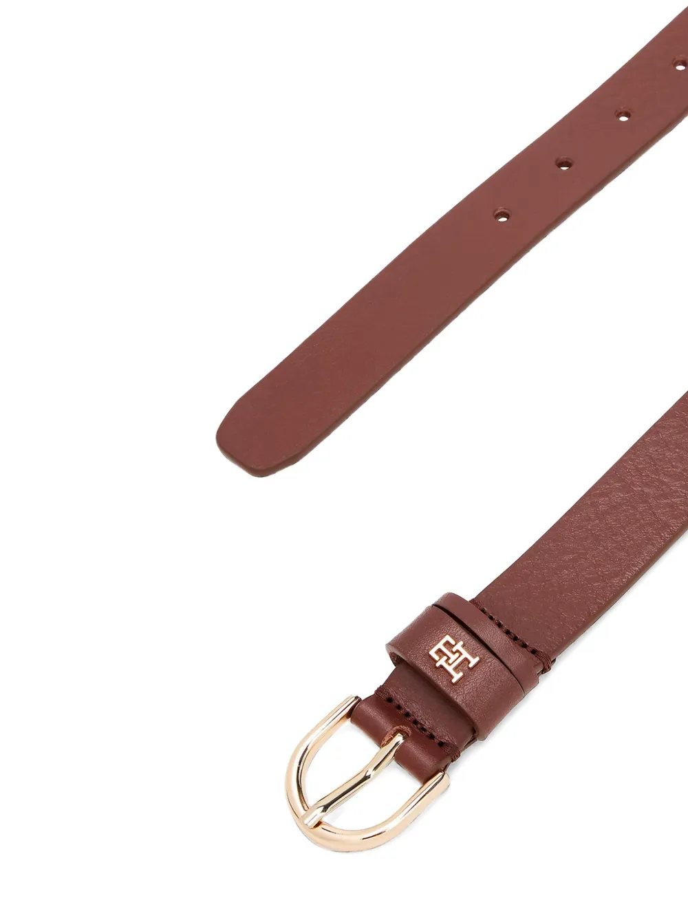 Tommy Hilfiger Leren riem met logoplakkaat Bruin