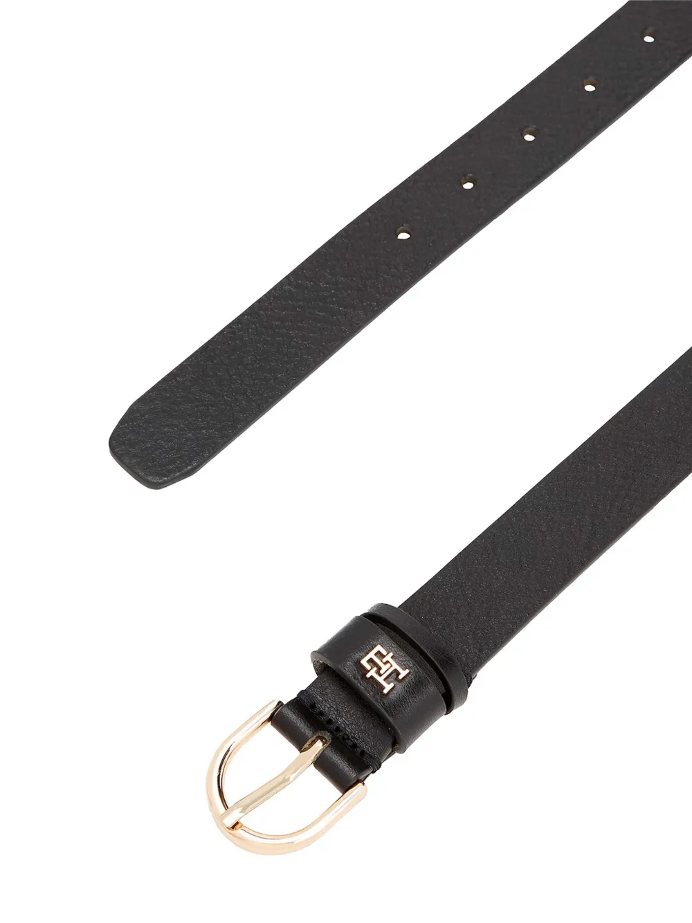 Tommy Hilfiger Leren riem met logoplakkaat Zwart