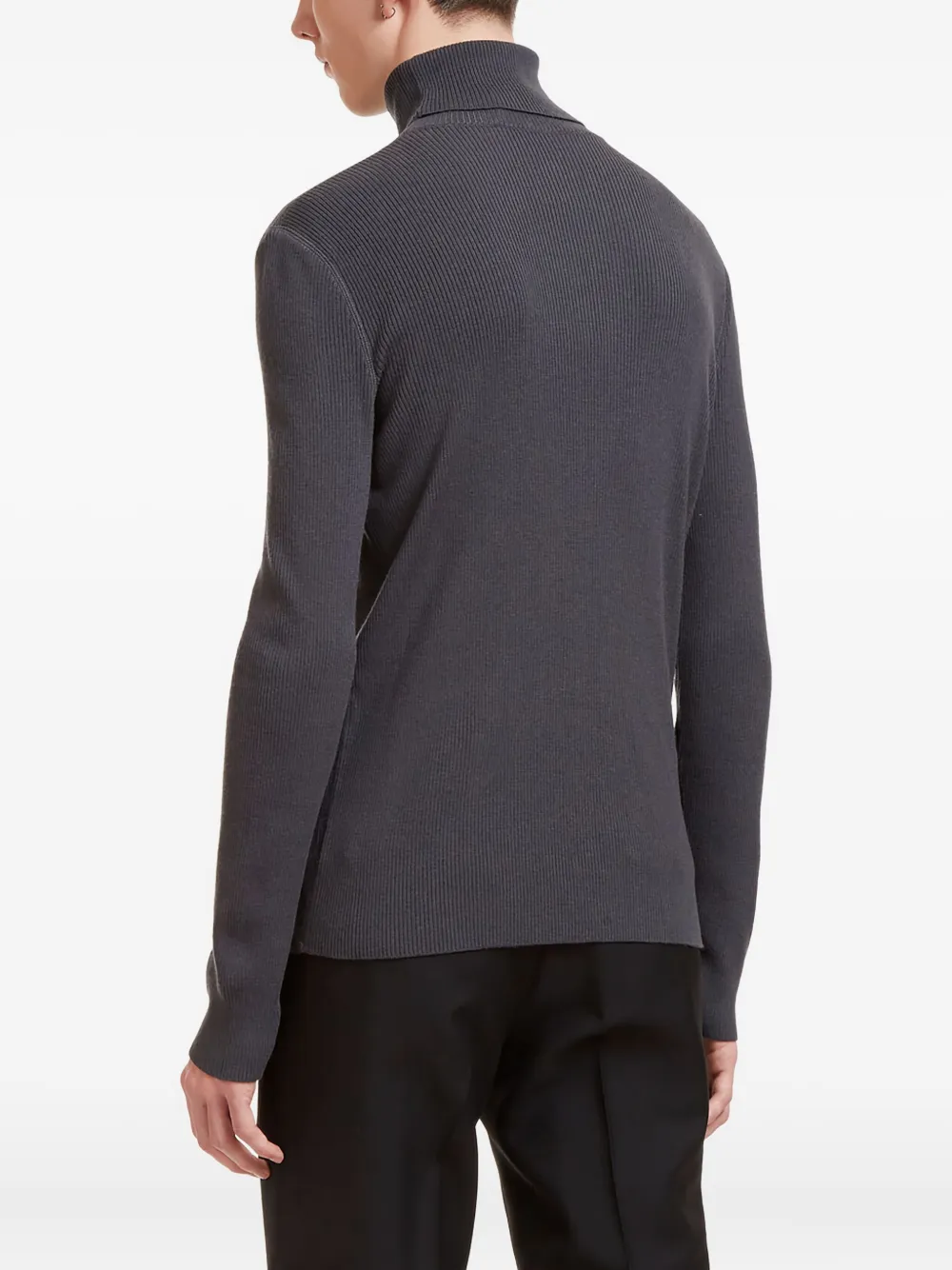 Aiezen Ribbed Turtleneck Sweater In Gray