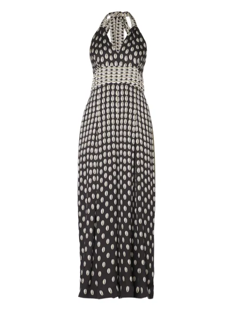Temperley London Cowrie print halter jumpsuit